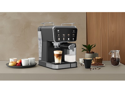 Hâws Espresso Machine 7-IN-1 Semi Automatic 20 Bar 1350W 1.5 L Watertank 0,5 L Milktank