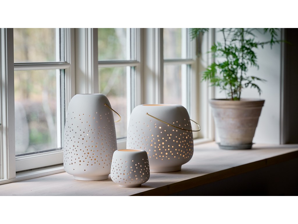 1 stk. Uyuni lille, 1 stk. mellem & 1 stk. stor keramik lanterne, LED