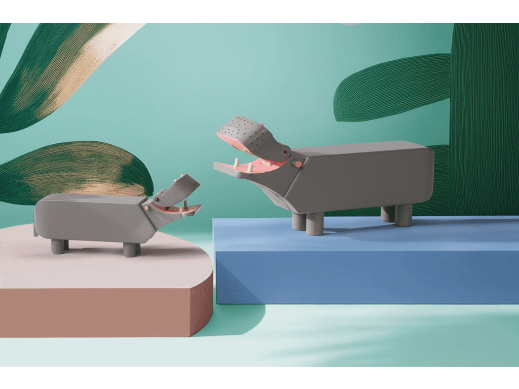 Kay Bojesen Flodhest liliput grå H6 cm.