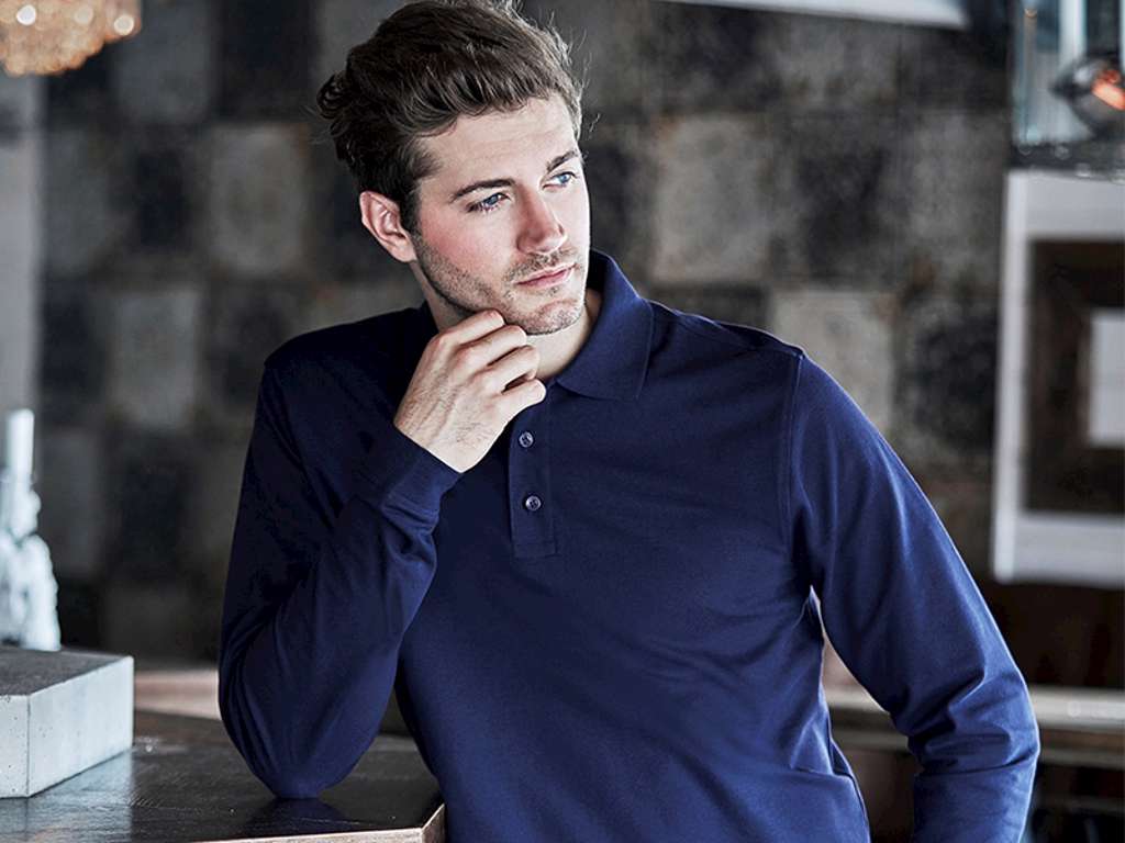 TEE JAYS LUXURY STRETCH LONG SLEEVE POLO - HERRE
