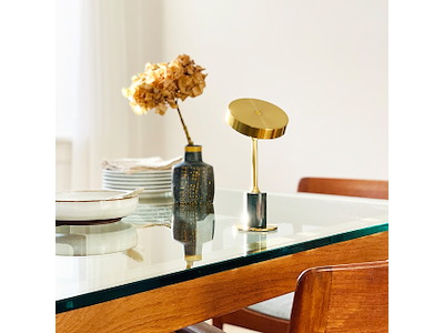 Starlight Mini LED messing og grøn marmor