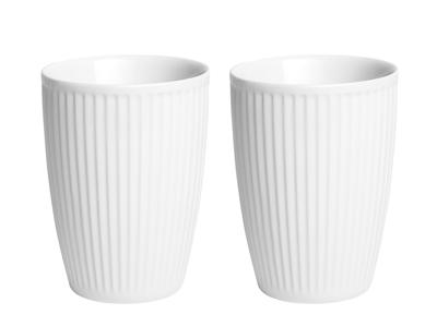 Pillivuyt Termokrus 2 stk 25 cl dia. 8 cm højde 12 cm i hvid, Plissé