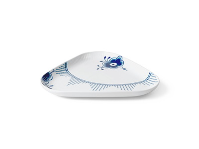 #Blå Mega Riflet trekantet serveringsfad, 23 cm