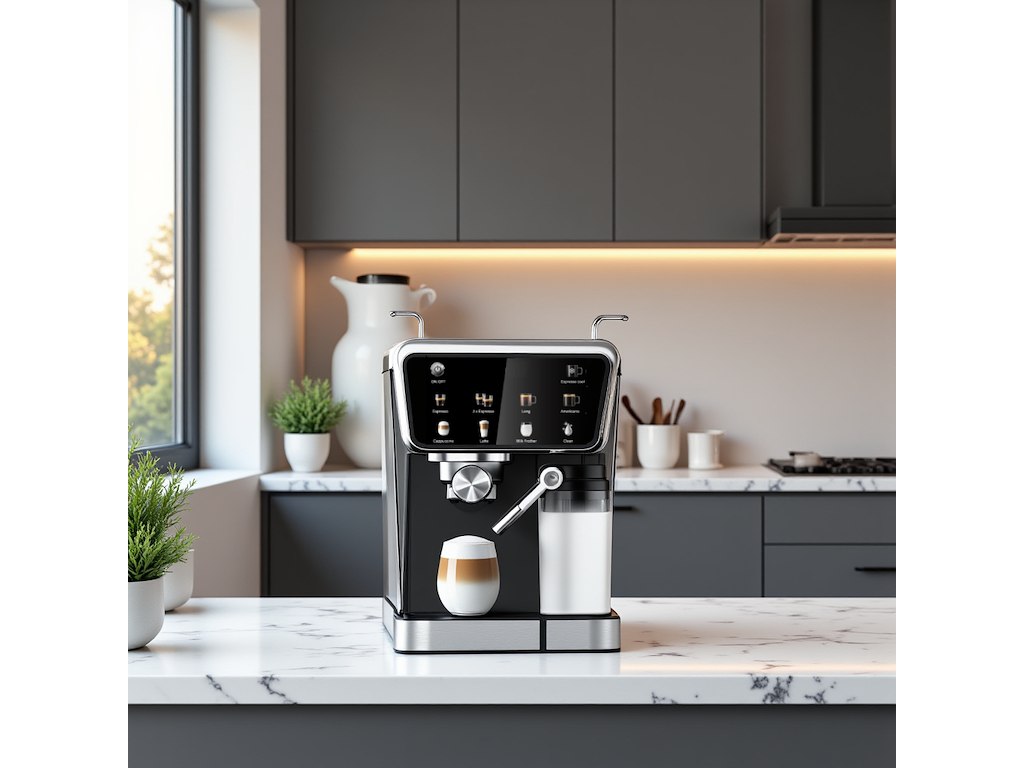 Hâws Espresso Machine 7-IN-1 Semi Automatic 20 Bar 1350W 1.5 L Watertank 0,5 L Milktank