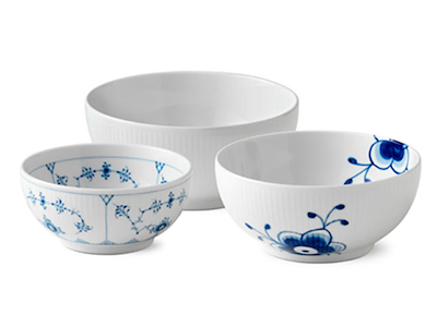 Royal Copenhagen Serveringsskåle Mix. 3pak. 13/15/18 CM.
