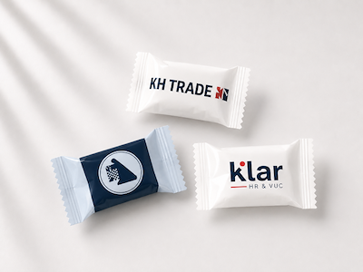 Flowpakkede Bolsjer Med Logo