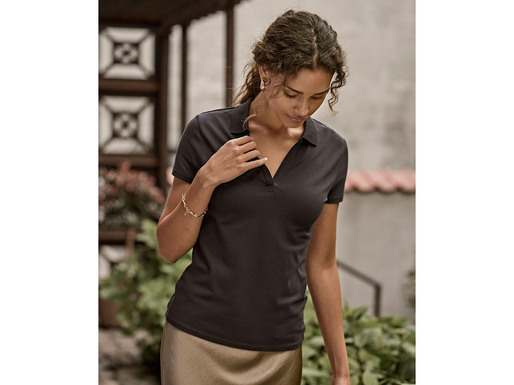 LUXURY STRETCH V-NECK POLO ORGANIC