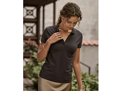 LUXURY STRETCH V-NECK POLO ORGANIC