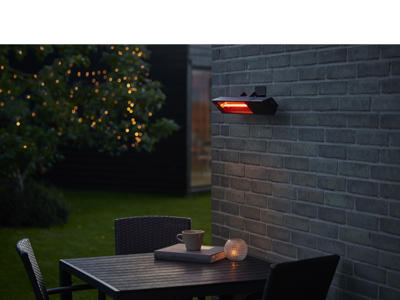 Nordic Sense Terrassevarmer til væg 1500 watt i sort