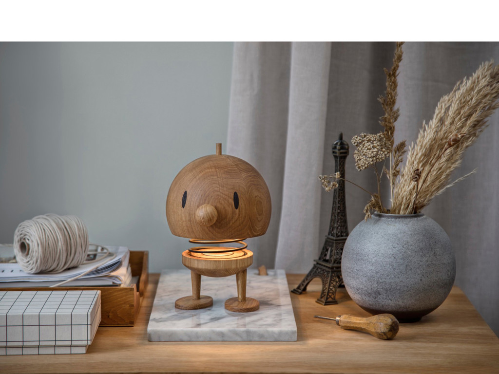 Hoptimist LED Lampe trådløs str. L i FSC certificeret oak, Bumble