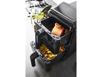 Nordic Sense Airfryer Doublestack 2 x 5,8 L, 2900 watt i sort