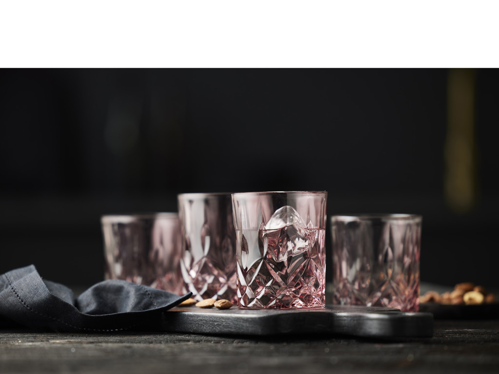 Lyngby Glas Whiskyglas 32 cl 4 stk i pink, Sorrento