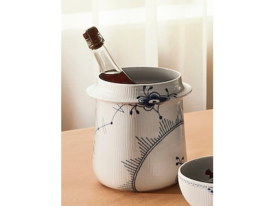 Royal Copenhagen Mega Riflet Skål 28 CM. & Kande 1.5 L & 8 Mega Riflet krus 37 cl. Vinkøler & Serveringsset