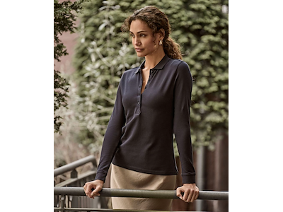 TEE JAYS LUXURY STRETCH LONG SLEEVE POLO - DAME