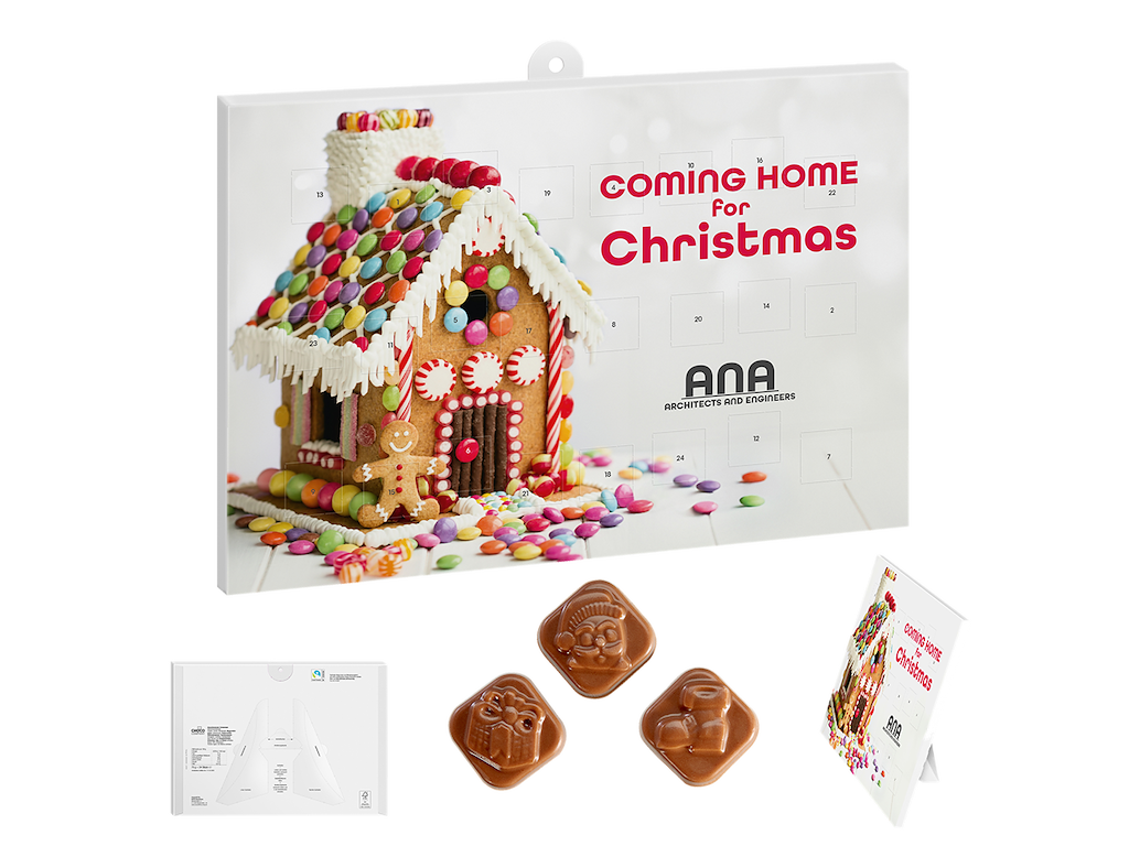 Klassisk væg/bordjulekalender med jeres eget tryk