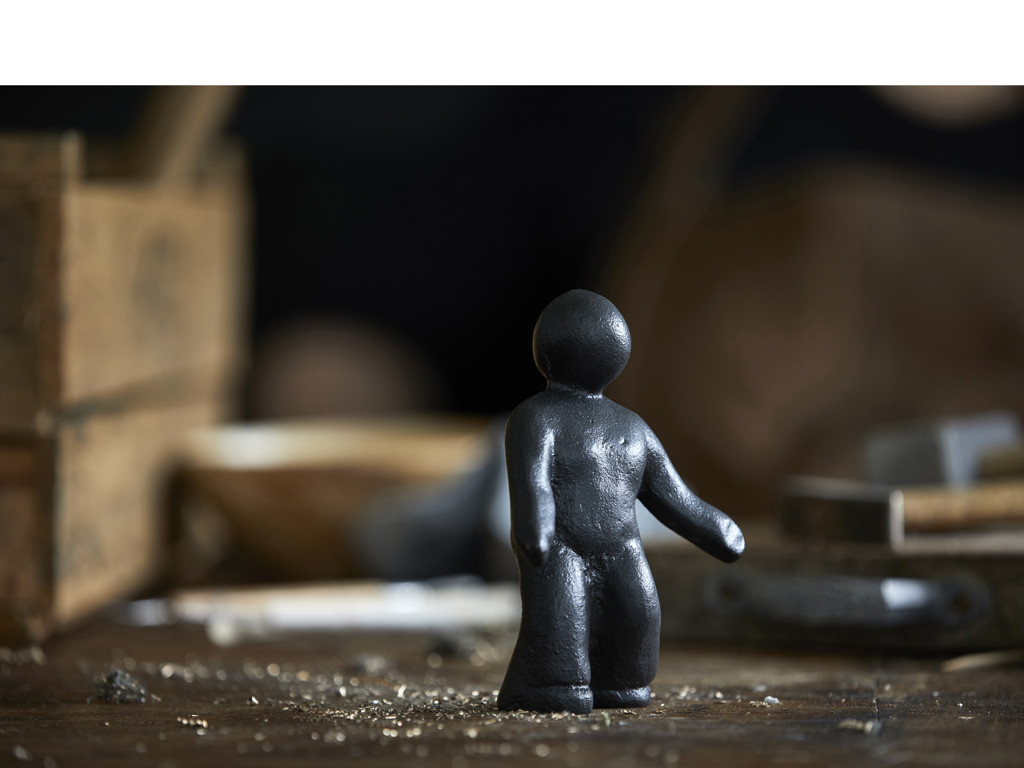 Morsø Skulptur i støbejern 14 x 10,7 x 5 cm, med individuelt budskab - Du er omsogsfuld en kærlig ener af din slags