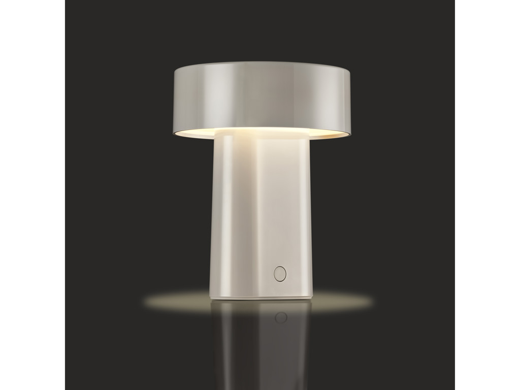 Zone LED Lampe 18 cm i warm grey, genopladelig med USB-C kabel, Oblong