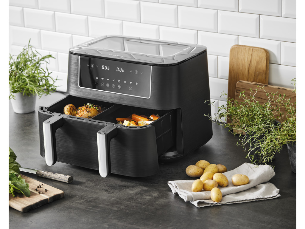 Nordic Sense Dobbelt airfryer 9,4 L skillerum 2800 watt i sort