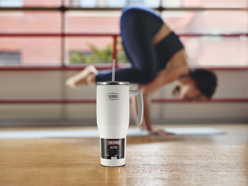 Thermos Termokrus m. hank 1,1 L i mat hvid