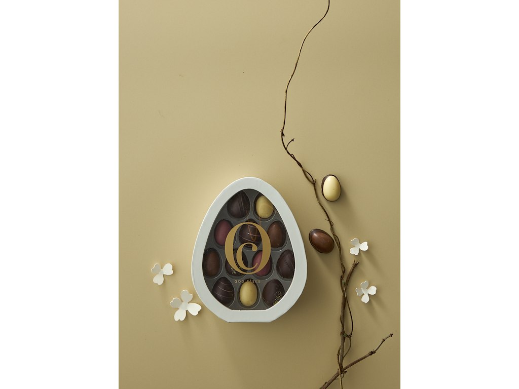 Gaveæske m/rude m. 12 delikatesseæg