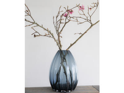 Holmegaard 2Lip Vase H45 cm mørk blå