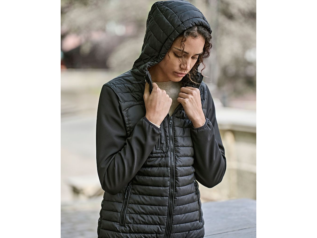 HOODED CROSSOVER JACKET, DAME