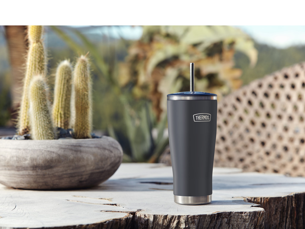 Thermos Termokrus m. sugerør 0,7 L i sort