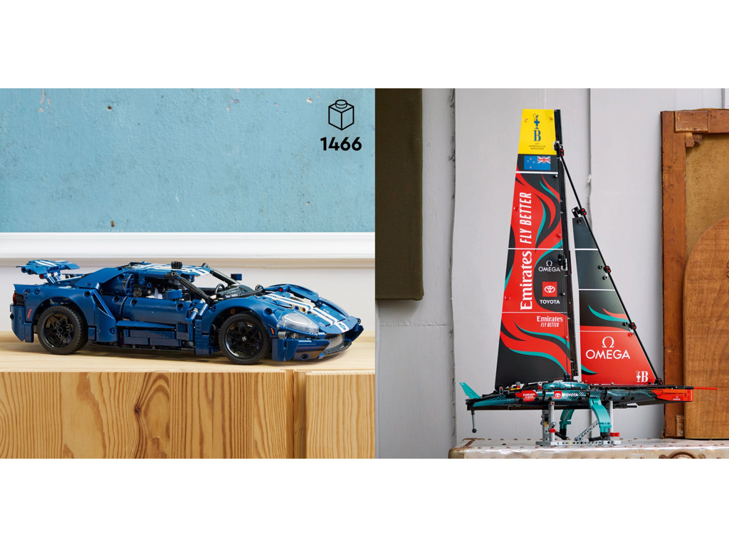 Vælg imellem Lego Sejlbåd eller Ford GT