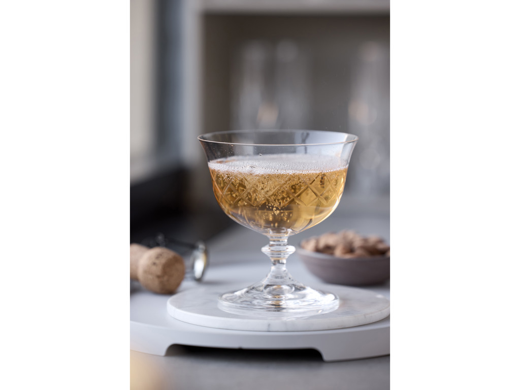 Lyngby Glas Champagneskål 28 cl. 2 stk i klar krystalglas, Eaton