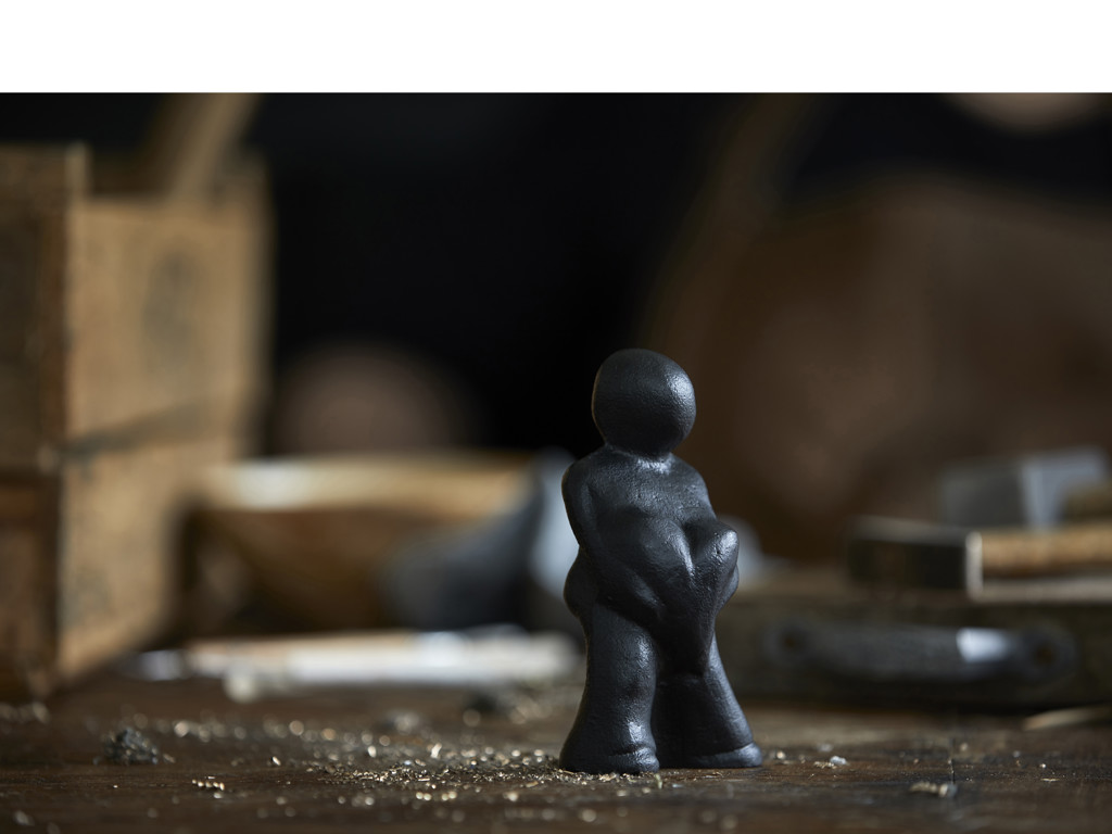 Morsø Skulptur i støbejern 13,2 x 7 x 5,5 cm, med individuelt budskab - Følg altid dit hjerte! I alle livets valg