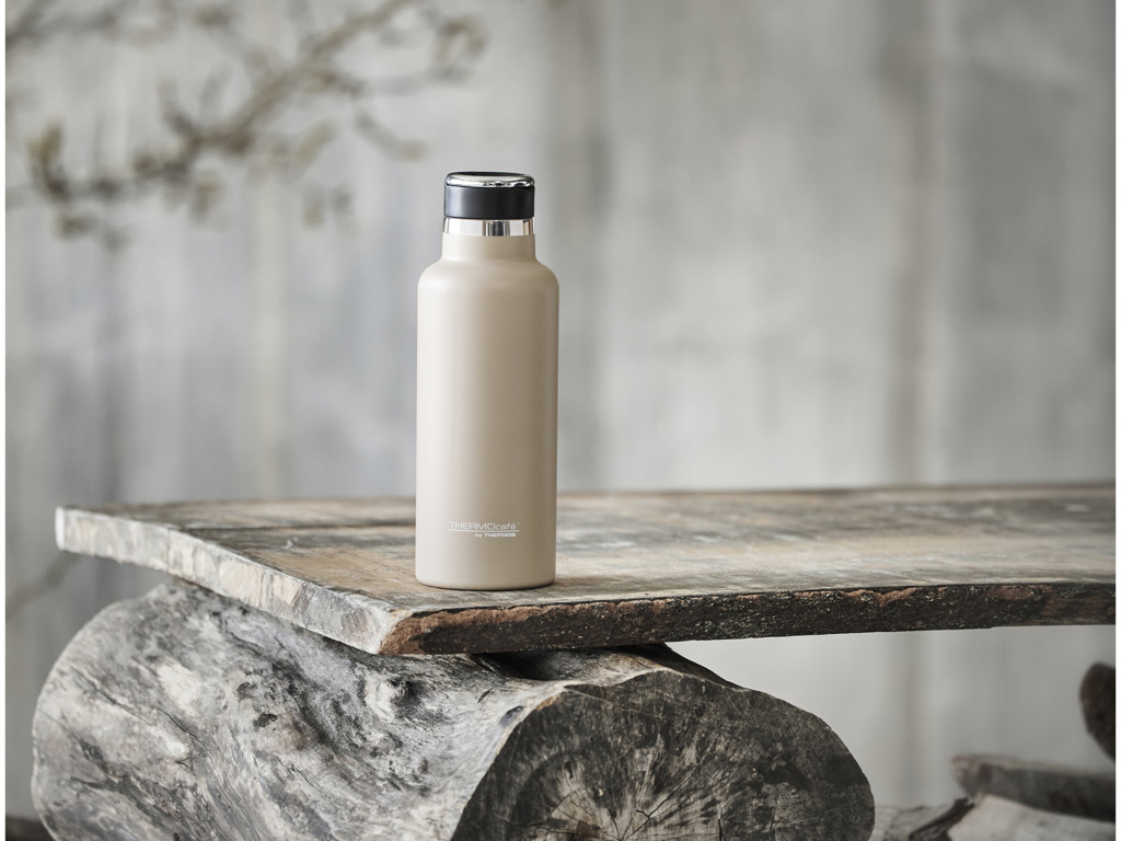 Thermos Termoflaske m. sugerør 600 ml i beige, Hydration