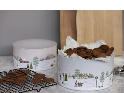 Pillivuyt Kagedåsesæt 22 x 12 cm og 20 x 10 cm i arctic ice og woodrose, Vinter