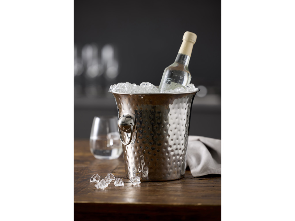 Funktion Champagne- /vinkøler 4 L, dia. 20 cm højde 20 cm i bank hammeret stål, BAR