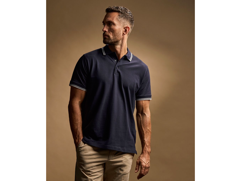 TEE JAYS LUXURY STRIPE STRETCH POLO