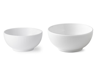 Royal Copenhagen Hvidriflet skålesæt 24 og 47 cl.
