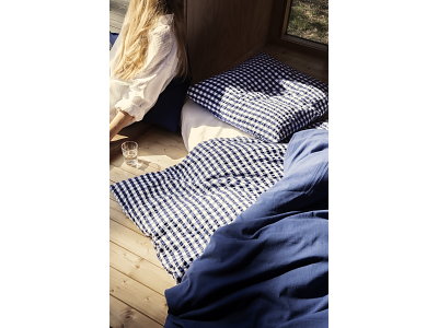2 stk.Bæk & Bølge Sengetøj 140x220 cm mørk blå/hvid