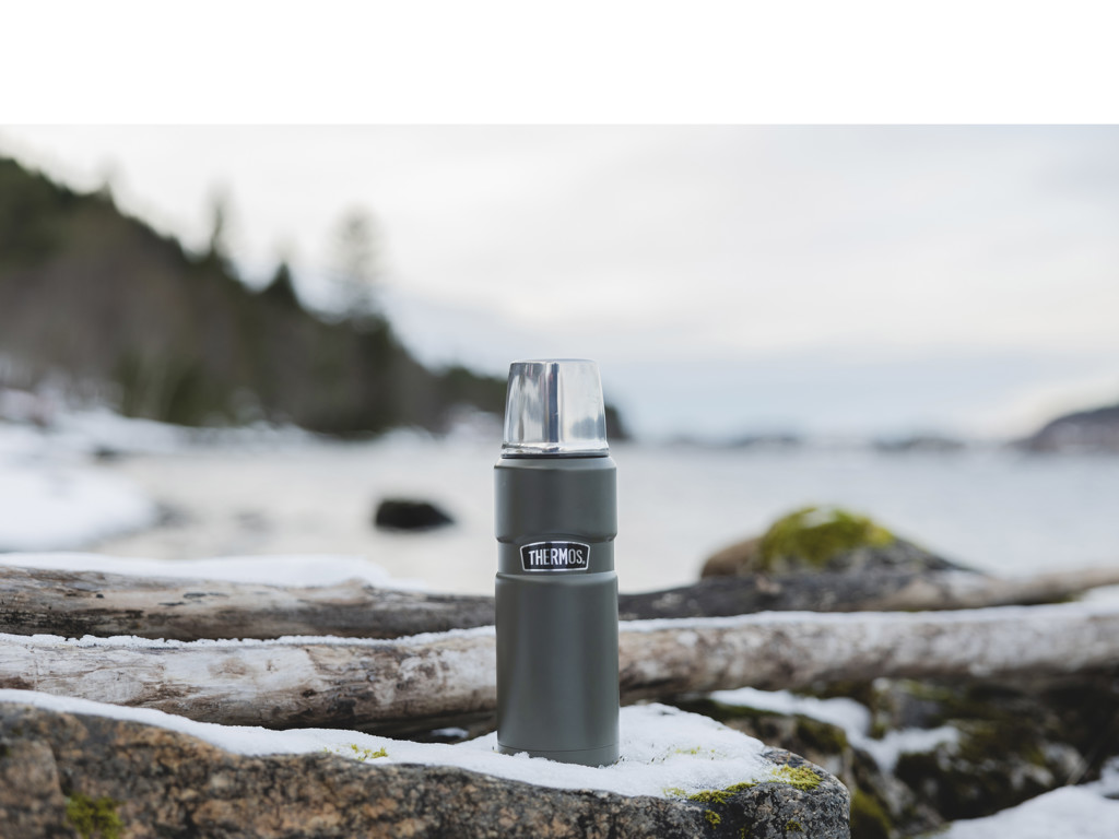 Thermos Termoflaske 470 ml i army, Stainless King
