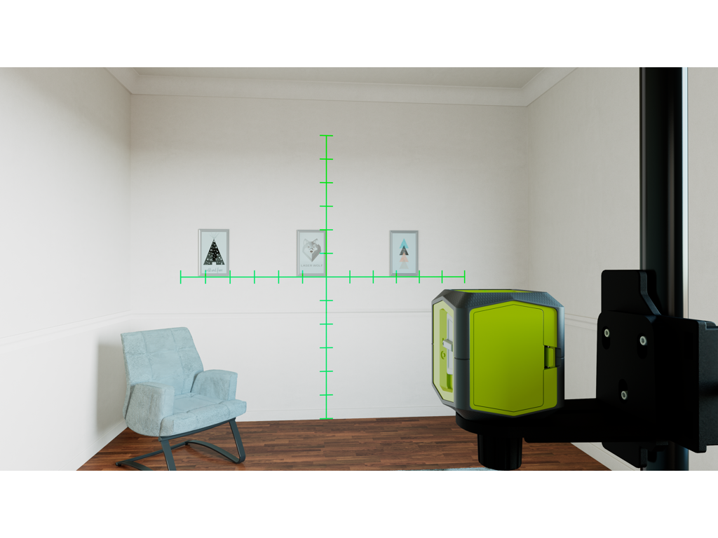 #Ryobi Grøn krydslaser - Uden stativ