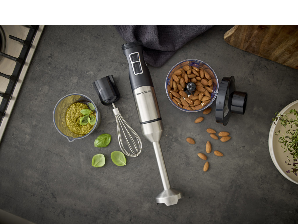 #Nordic Sense Stavblendersæt 1500 watt m. tilbehør i sort