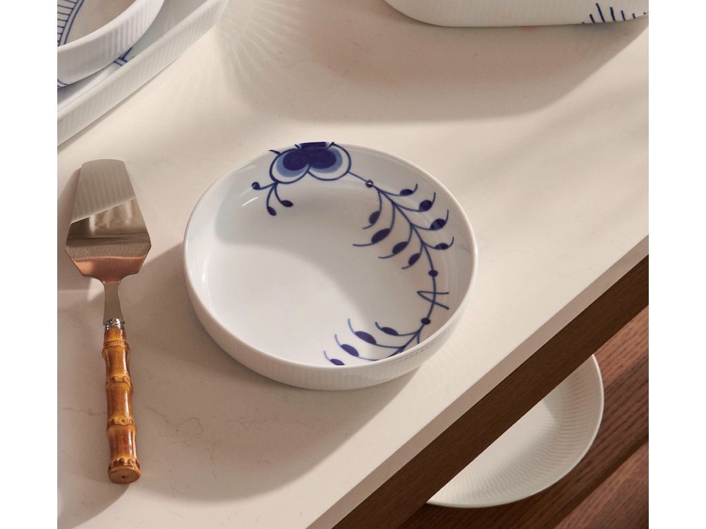 Royal Copenhagen Blå Mega Riflet,Fad 18,5cm