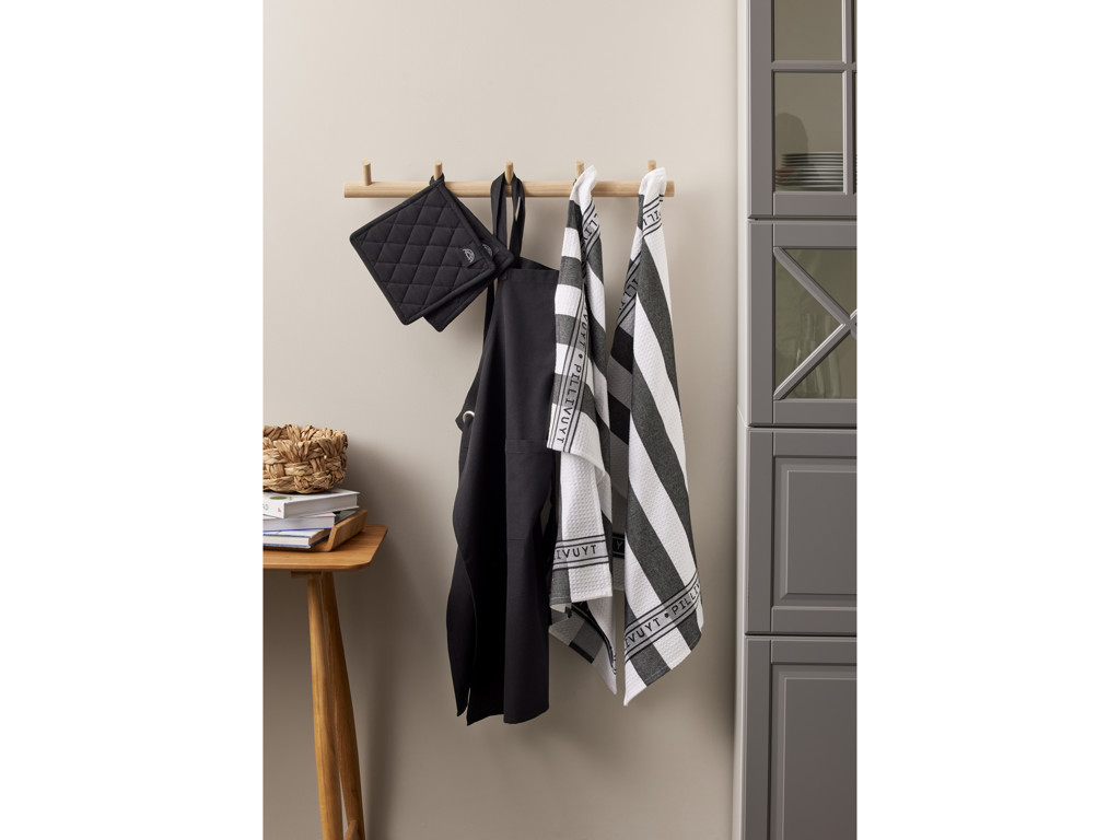 Pillivuyt Køkkentekstiler 5 dele i sort 100% recycle