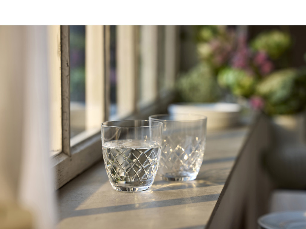 Lyngby Glas Vandglas 30 cl. 2 stk i klar krystalglas, Eaton