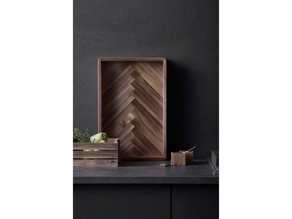 HOLM Serveringsbakke m. sildeben 45,7 x x30,5 x 6,3 cm i FSC certificeret akacietræ