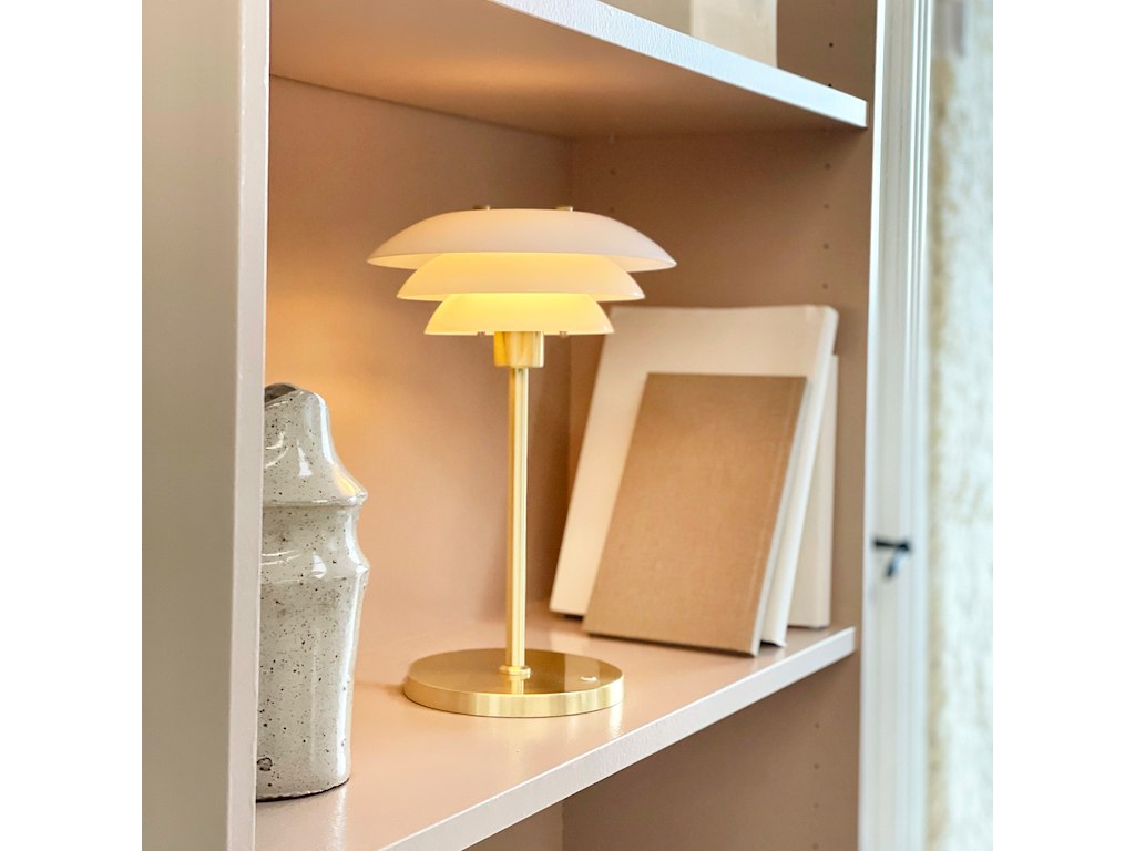 DL20 LED Opal/messing bordlampe