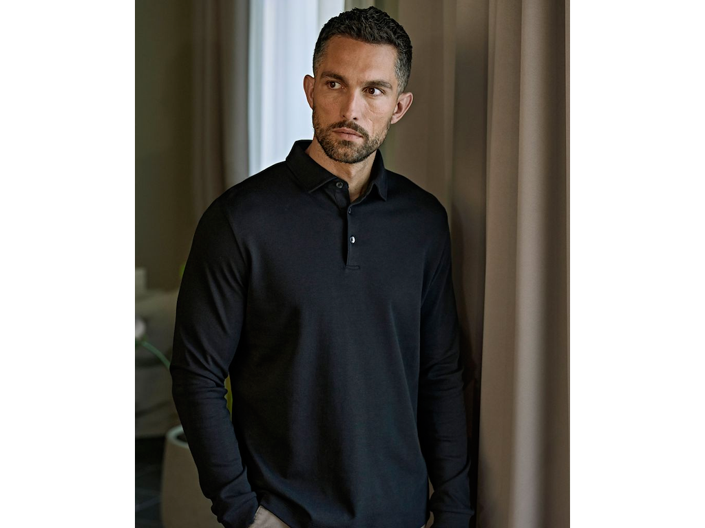 Pima Cotton Long Sleeve Polo