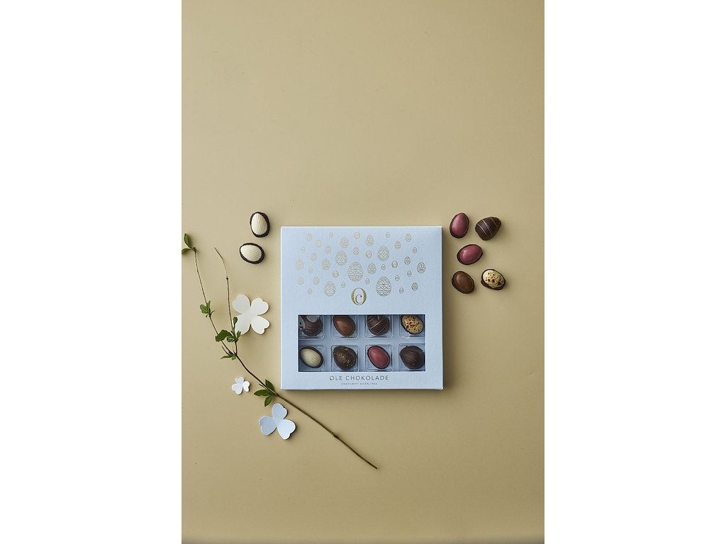 Gaveæske m/rude m. 16 delikatesseæg