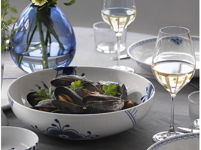 Royal Copenhagen Mega Riflet Skål 28 CM.