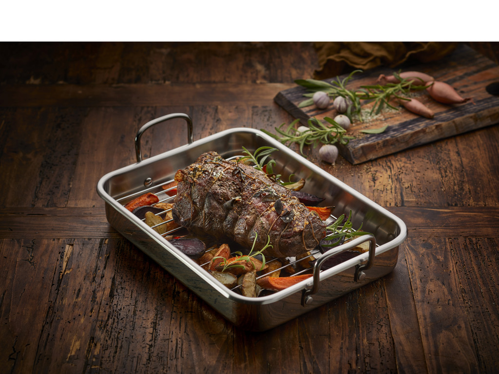 Funktion Bradepande m. rist 35 x 26 x 6 cm i stål, Endurance