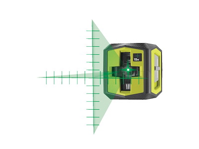 Ryobi Grøn krydslaser med referencepunkter
