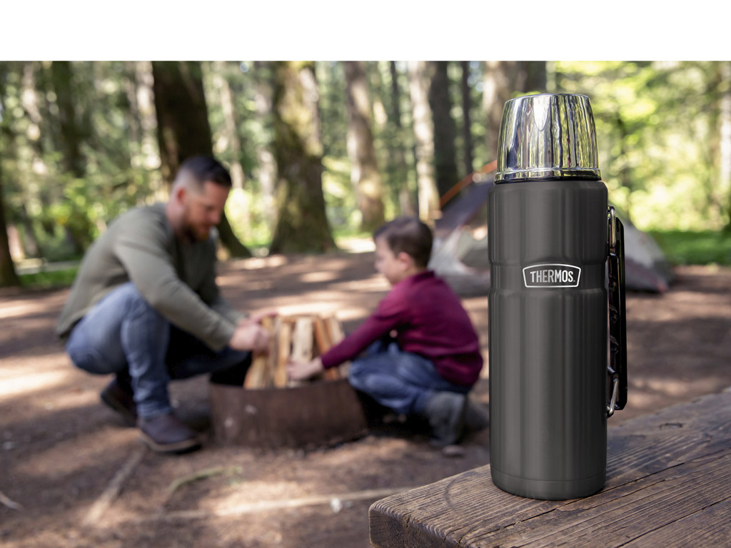 Thermos Termoflaske 1,2 L i sort, Stainless King